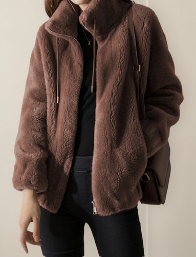 Abrigo De Felpa Grueso De Invierno Para Mujer, Abrigo Polar