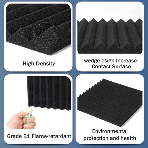 50 Pack Acoustic Foam Panels Premium Sound Proof Foam Pan...