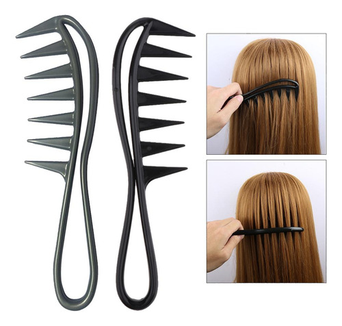 Paquete De 2 Peines De Anchos Para Peluquería Y Ducha,