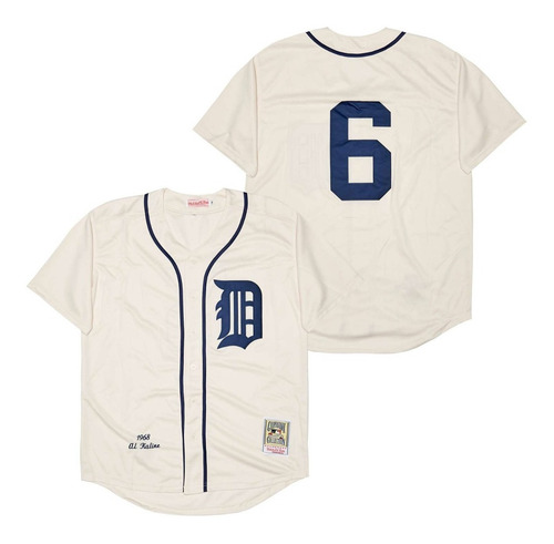 Camiseta Casaca Baseball Mlb Detroit Tigers 6 Al Kaline