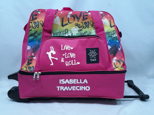 Imagen 4 de 8 de Combo Bolso Patin Cajon Carrito Estampado Yuco + Cubrebota