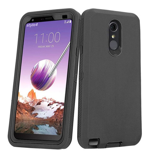 Funda Para LG Stylo 4 Plus, Negro/resistente/rigida