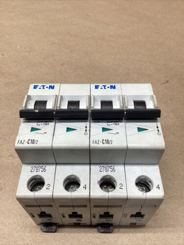 (lot 2) Eaton Faz-c10/2  Circuit Breaker 2 Pole 10a  #73 Ccy