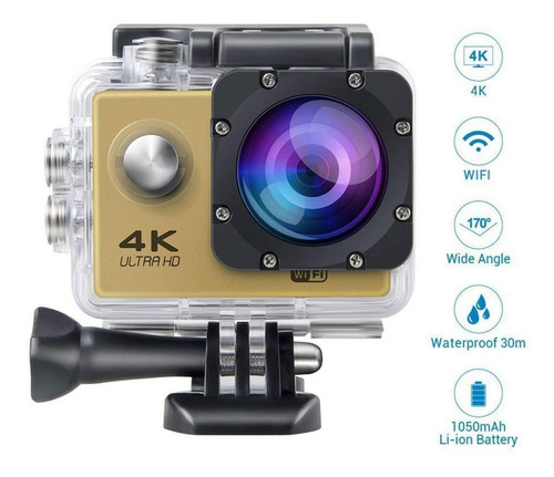 Camara Go Pro Acción 4k 16 Mp Wifi Acuatico Deportes Videos