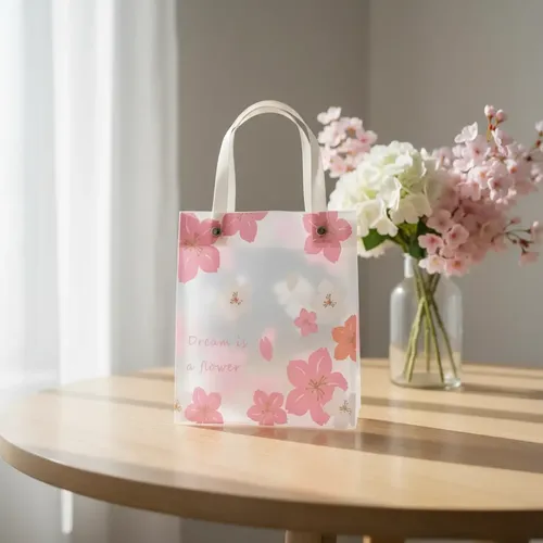 Pvc Rosa Bolsas Pvc Premium. Flores Estampadas. 17x20x8,5cm. X5 Unid | MercadoLibre