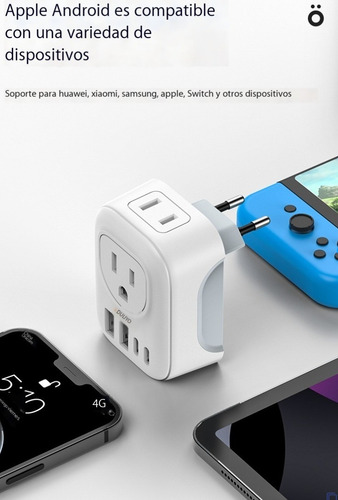 Adaptador De Enchufe De Viaje Europeo, Cargador Usb, Enchufe