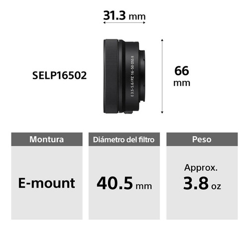Cámara Mirrorless Sony Alpha 6400k Aps-c + Lente Selp16502