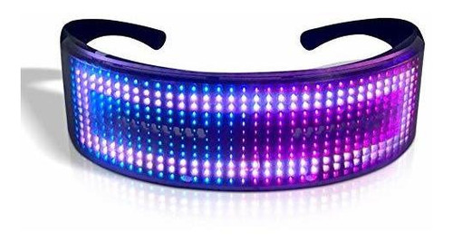 Imagen 1 de 6 de Leamtuzo, Gafas Led, Personaliza Mensajes Gafas Led Bluetoot