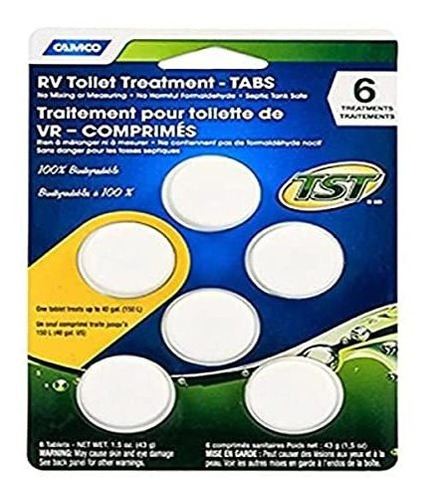 Camco 41152 Tst Wc - Tratamiento Tabs - 6 Pack.