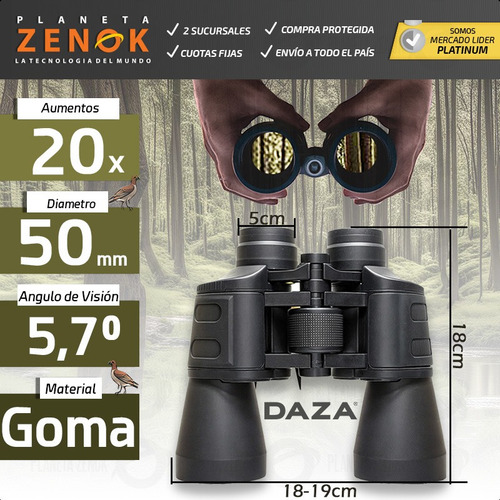 Binoculares 20x50 Potentes + Funda Negra Largavistas Daza