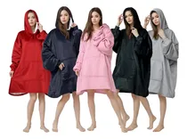 Comprar Bata Con Capucha Salida De Baño Para Mujer Y Hombre Poleron Con Bolsillos Sudadera De Polar Sherpa Calienta Rapido Forro Polar Maxi Polerones