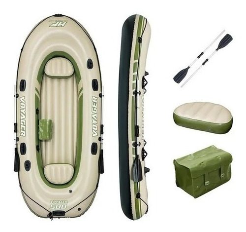 Lancha Inflable +remos Force Voyager 500 Para 3 Personas Msi