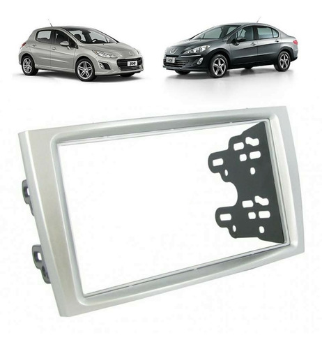 Marco Frente Adaptador Estereo 2 Din Peugeot 308 408 Gris