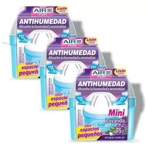 Antihumedad Aire Pur Mini Pack 3x2 Fragancia Lavanda O Pino