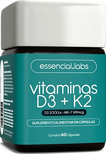 VITAMINA D3 + K2 Menaquinona-7 - Fórmula com Máxima Concentração ...