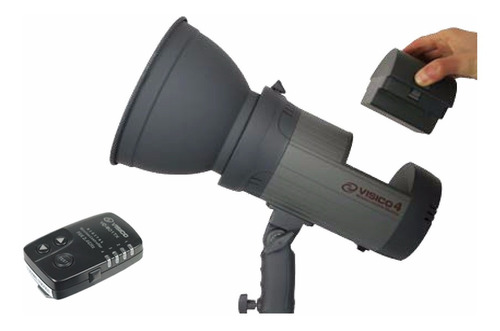 Flash Estudio A Bateria 300w Portatil + Radio Visico4