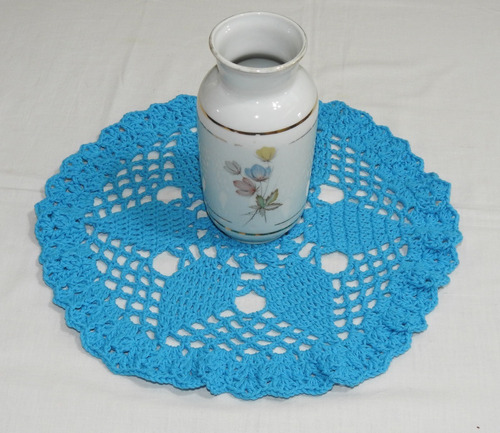 Carpeta Tejida Al Crochet Hilo De Algodón 34 Cm De Diámetro