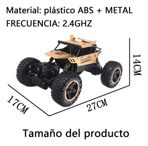 1:18 2.4g 4wd Aleación Control Remoto Coche Rc Escalada Con 2 Baterías Recargables Y 1 Par De Pilas Para Control Remoto,color Dorado
