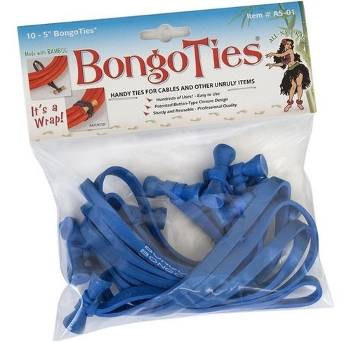 Bongo Ties Blue Paquete De 10 Unidades