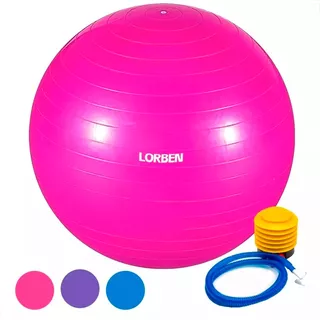 Bola Suiça Pilates 65cm Com Bomba Yoga Abdominais 150kg Cor Rosa