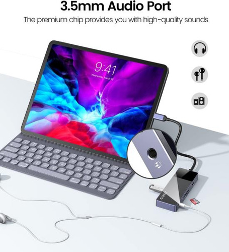Concentrador Usb-c Orico 8 En 1: Adaptador De Multipuertos