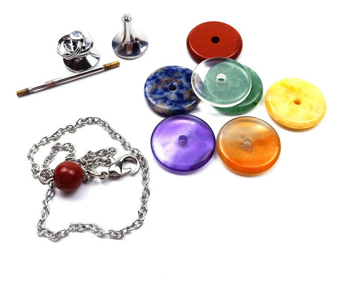 Ba Cristales Curativos De 7 Chakras Reiki Péndulo Piedra