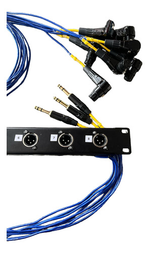 Kit Régua Xlr 8 Entradas + Kit 8 Vias Para Mesa Ui24 Com Y