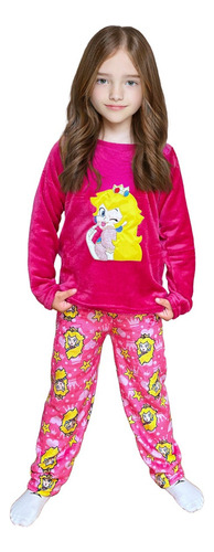 Pijama Infantil Niña Princesa Peach Franel Polar Invierno