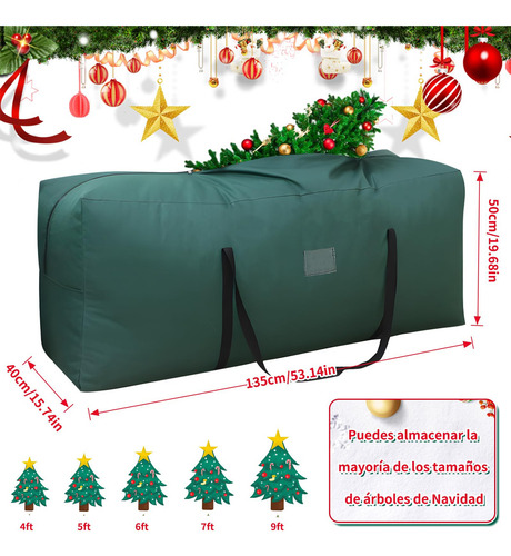 R0x Bolsa Para Arbol De Navidad, 135*40*50cm Bolsa Para