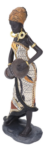 Perfecto Estatua De Tambor Africano Hecha A Mano Con
