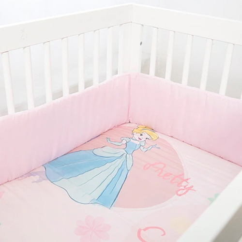 Protector Para Cuna Bumper Acolchado Y Suave. Lavable Rosa