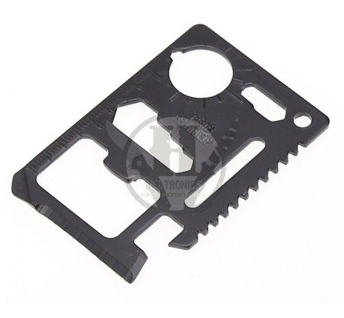 Imagen 2 de 6 de Tarjeta De Supervivencia Negra 11 Usos Edc Outdoor Card