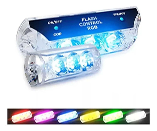 Strobo Led 2 Faróis Rgb Ultra Forte Zendel Automotivo