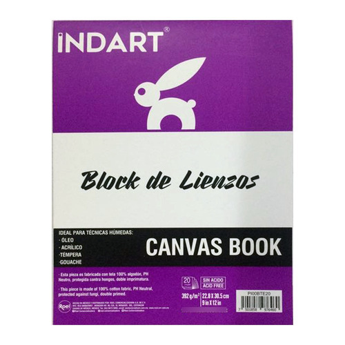 Imagen 1 de 1 de Block De Lienzos, Indart, C/20 Canvas De 22.8x30.5cm