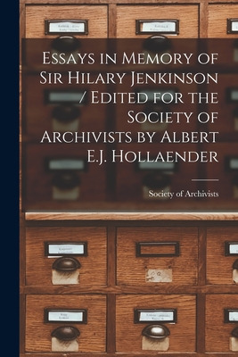 Libro Essays In Memory Of Sir Hilary Jenkinson / Edited F...