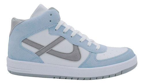 Tenis Panam Bota Urbano Cómodo Azul Blanco