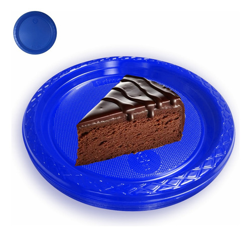 Plato Pastelero Neón Marca Primo 20 Piezas- Pineon1 - Color Azul Neón