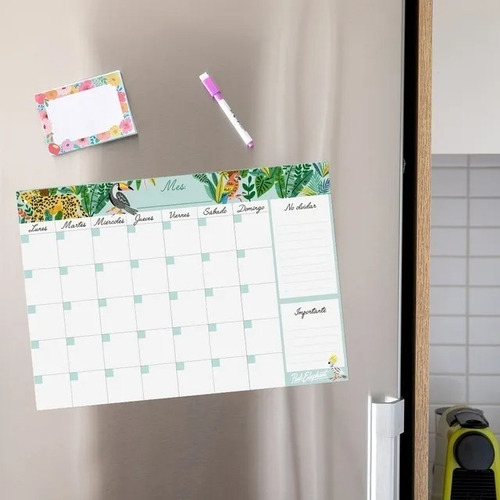 Imagen 1 de 1 de Planner Mensual Magnetico Selva