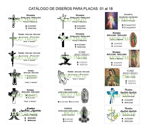2 Placas Paraurna Y/o Nicho Personalizadas Fullcolor 12x6 Cm