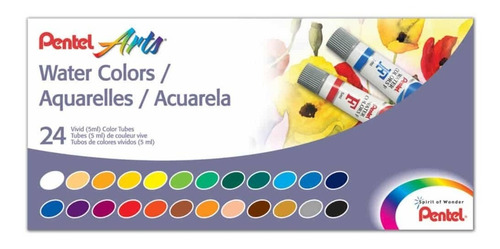 Aquarela Pentel Estojo C/24 Cores 5ml