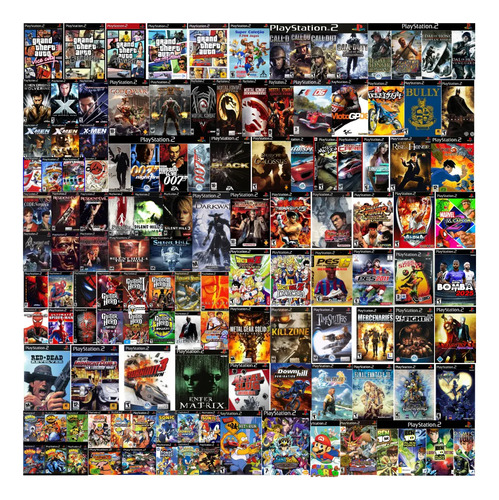 Entrega Rápida - Playstation 2 Completo + 100 Jogos Com 2 Controles + 2 Memory Cards (Recondicionado)