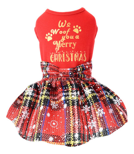 Dafuen Lcj23082201 Red Traje De Navidad Para Perros Pequeños, Niña Xxs, Trajes De Navidad Para Perros, Vestido De Cachorro, Disfraz De Vacaciones, D