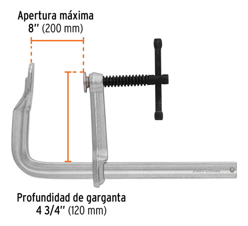 Prensa Rapida Tipo F 8'' Uso Rudo Truper 103160
