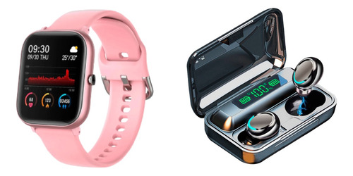 Reloj Smartwatch Colmi P8 Rosa + Auriculares Inalámbricos F9