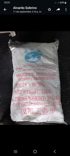 Imagen 2 de 2 de Óxido De Zinc 1 Kg.