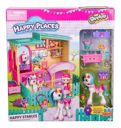 Happy Places Establo Con Pony Y Petkins Shopkins Shoppies