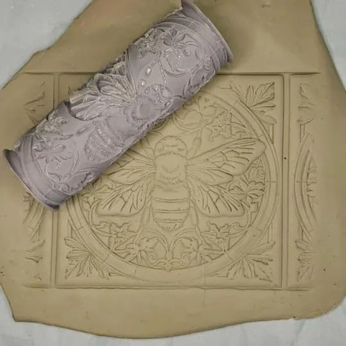 Rodillo De Textura De Arcilla Búho 4 Pulgadas Para Cerámica