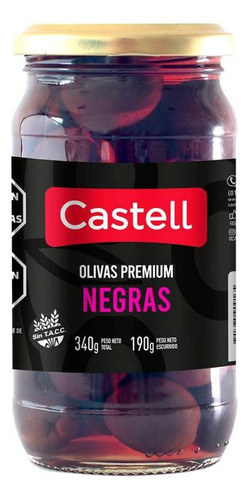 Aceitunas Olivas Negras Premium Castell 340g