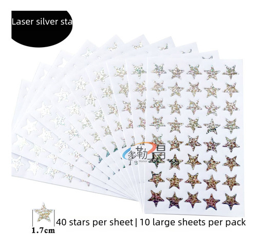 Estrellas Plateadas 05 Diámetro 17cm 400 Pzas Por Paquete