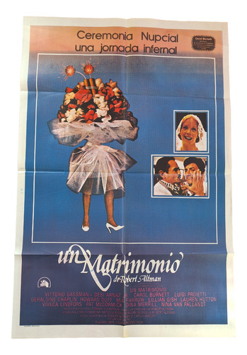 Poster Afiche Cine Antiguo Un Matrimonio Robert Altman *